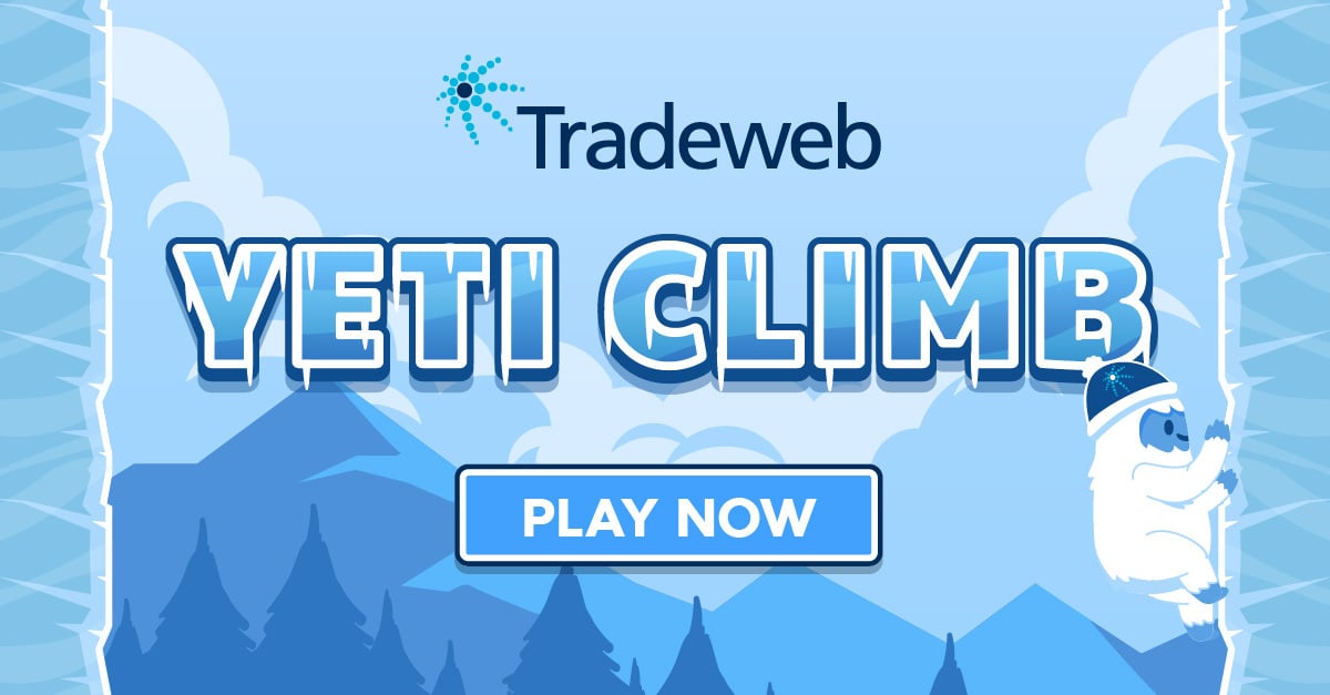 Image with Yeti Climb logo and play now button with a picture of a yeti climbing a mountainside